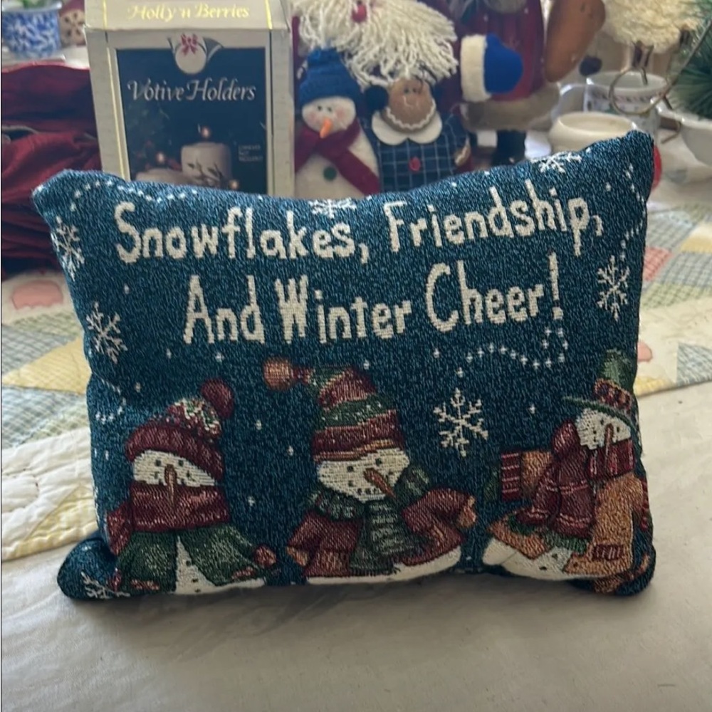 Winter Cheer Snowman Decorative Pillow